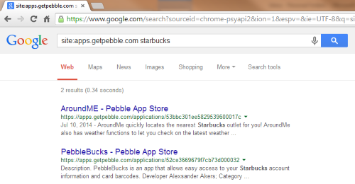Pebble Google Search