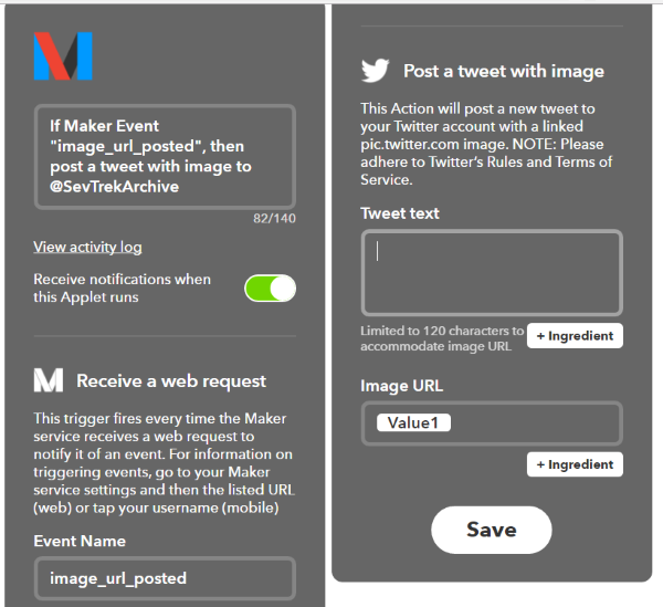 IFTTT Applet